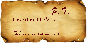 Pacsolay Timót névjegykártya